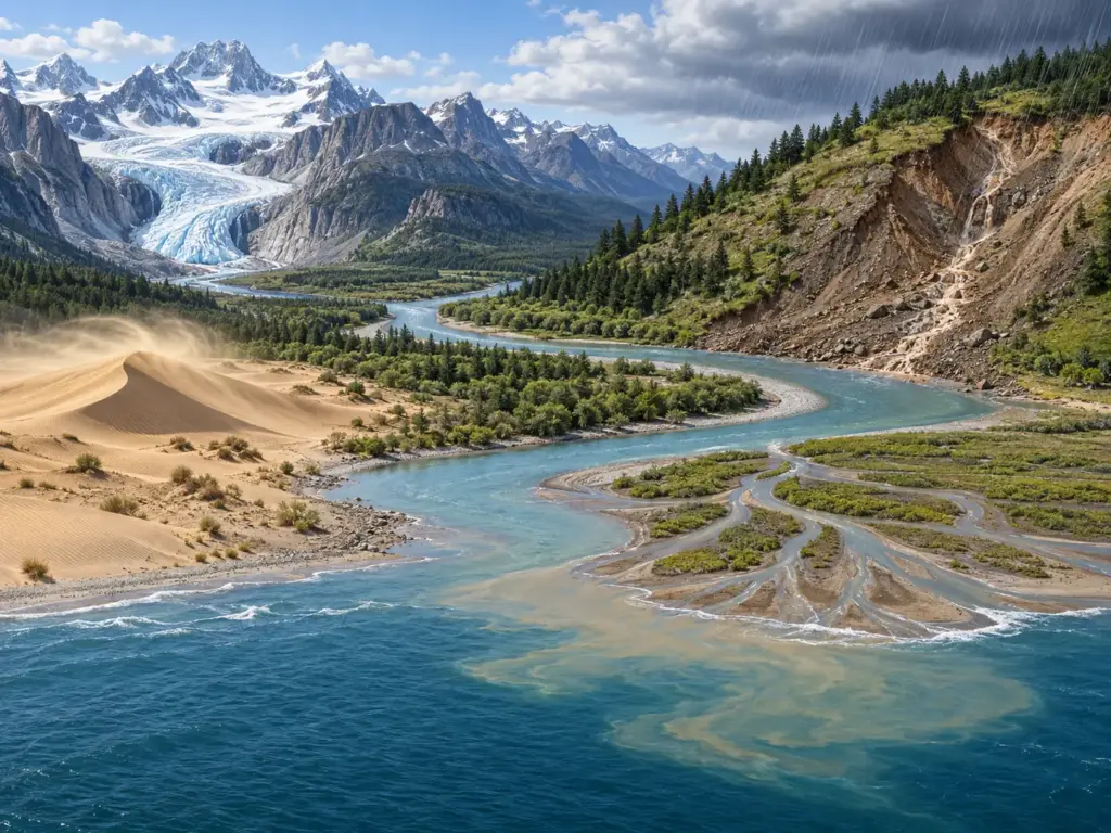 Вода, ветер и ледник разрушают, переносят и откладывают материал